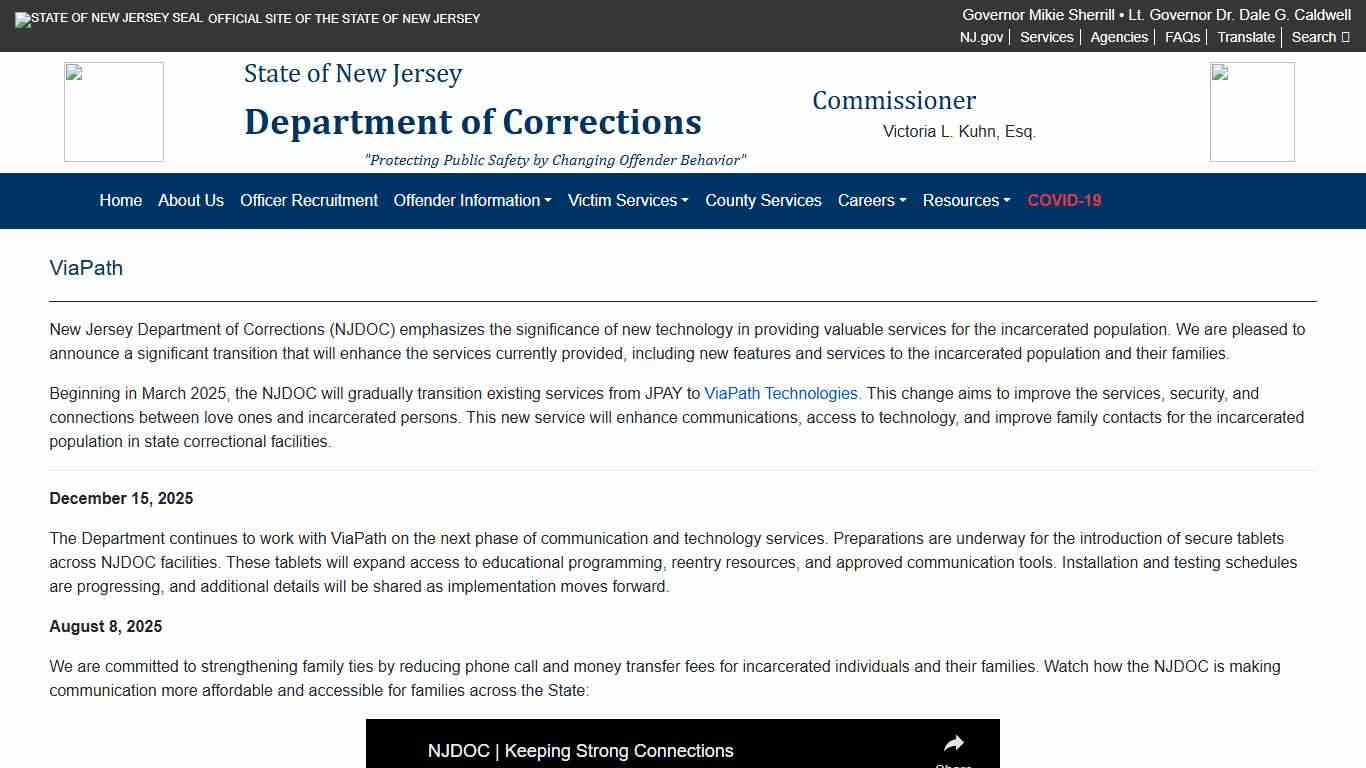 New Jersey Department of Corrections